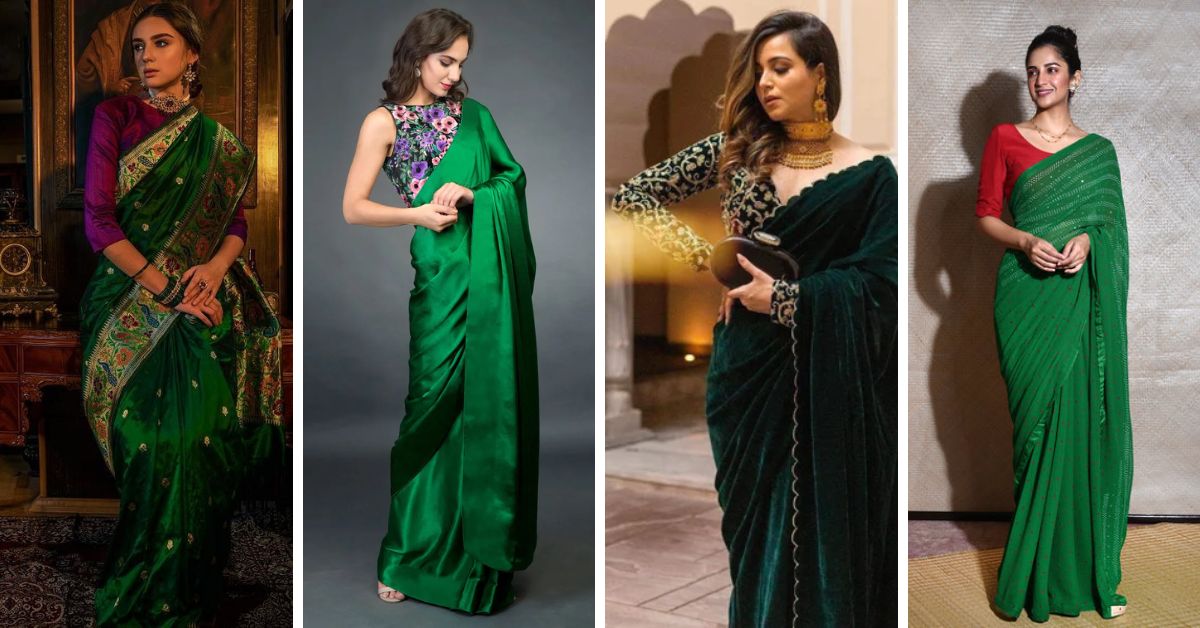 Best 13 Green Saree Blouse Designs You Can Try This Season